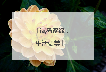 岚岛逐绿，生活更美